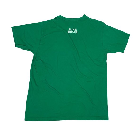 Luke Bryan XL Shirt Don't Be A Tape Player Hater Green Men's Concert 2014 - Picture 2 of 4